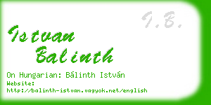 istvan balinth business card