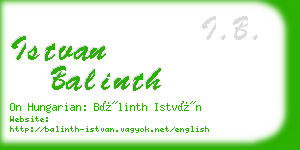 istvan balinth business card